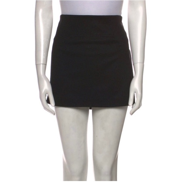 Diane Von Furstenberg Jourdan Vintage Classic Black Wool Blend Mini Skirt Size 0 - Picture 1 of 17